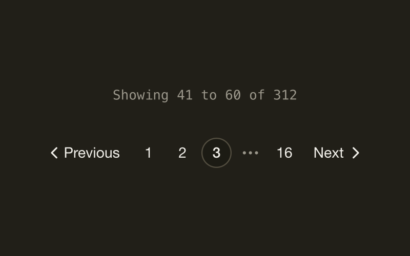 Pagination component