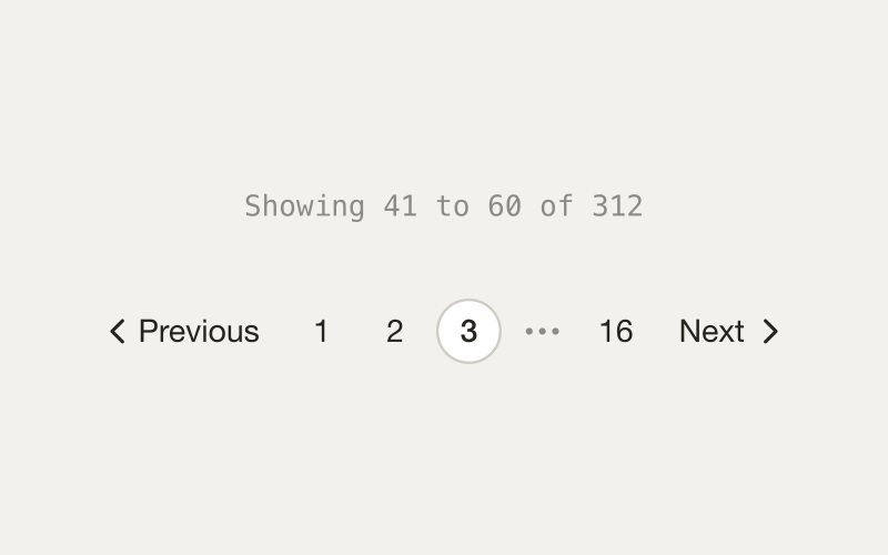 Pagination component